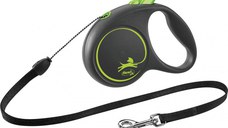 Lesa Flexi Black Design Snur S: 5m/12kg, Green 12254