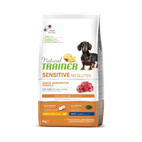 Natural Trainer, Sensitive No Gluten Mini & Toy Adult, Miel si Cereale Integrale, 7 kg - 1