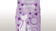 Nisip igienic natural pentru pisici Nisipur Lavanda, bentonita, 5 kg