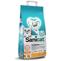 Nisip pentru litiera, Sanicat Clumping White Vanilie si Mandarina, 10L - 1