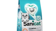 Nisip pentru litiera, Sanicat Clumping White Vanilie si Mandarina, 10L