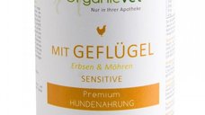 OrganicVet Sensitive, pasari de curte, mazare si morcov, 400 g