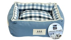 Pat caini si pisici, Aria Marchese Scacchi Bleu/ Cadril, L 86x61x23 cm