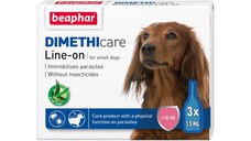 Pipete Antiparazitare Dimethicare Line-On Caini S, Beaphar, 3 pipete x 1.5 ml