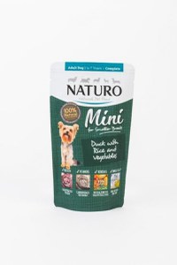 Pouch Naturo Dog Adult Mini cu Carne de Rata si Orez, 150 g - 1