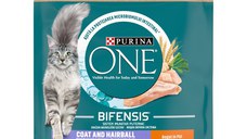 PURINA ONE COAT and HAIRBALL, Pui si Cereale Integrale, hrana uscata pentru pisici, 800 g