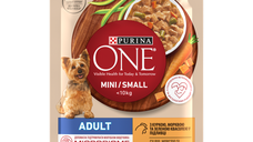 PURINA ONE MINI Adult, pui cu morcovi si fasole verde in sos, 85 g