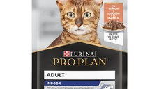 PURINA PRO PLAN INDOOR cu Somon in sos, hrana umeda pentru pisici adulte, 85 g