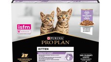 PURINA PRO PLAN KITTEN NUTRISAVOUR, cu Curcan, 10 x 85 g