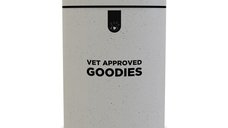 Recipient pentru recompense si hrana uscata din fibre de bambus Doctor Totolici, culoare Offwhite, 2L