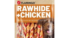 Recompense Caini, Baton Multicolor Piele & Pui, Flamingo, 350 g
