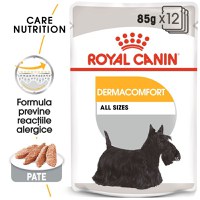Royal Canin Dermacomfort Adult hrana umeda caine, prevenirea iritatiilor pielii (pate), 12 x 85 g - 1