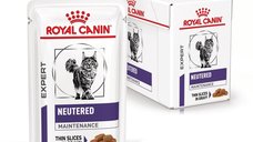 ROYAL CANIN Neutered Maintenance, formula veterinara, plic hrana umeda pisici, managementul greutatii, 12x85 g
