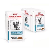 ROYAL CANIN Skin & Coat, formula veterinara, plic hrana umeda pisici, afectiuni dermatologice, 12x85 g - 1