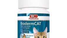Supliment pentru pisici, Bio PetActive Biodermcat 100 tbl, 30 g