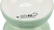 Trixie, castron ceramic ridicat ergonomic, verde, 0.15 L/ 13 cm