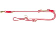 Trixie Lesa Coarda Reglabila, S - XL: 2 m/ 10 mm, Rosu/ Crem