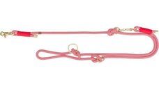 Trixie Lesa Coarda Reglabila, S - XL: 2 m/ 10 mm, Rosu/ Crem