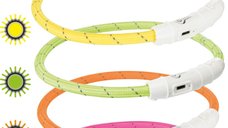 Zgarda cu led USB, TPU/ nylon, XS–S: 35 cm/ø 7 mm, mov 12706