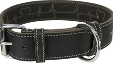 Zgarda Piele Rustic Heartbeat XL 55-56 CM/ 40MM NEGRU 18987