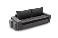 Canapea Extensibilă 3 locuri CAROL, cu ladă de depozitare, 250x100x75 cm, Negru/Gri - 1