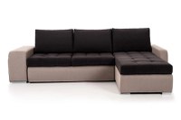 Colțar Extensibil CAROL, cu ladă de depozitare, variante stânga/dreapta 280x170x95 cm, Negru/Bej - 1