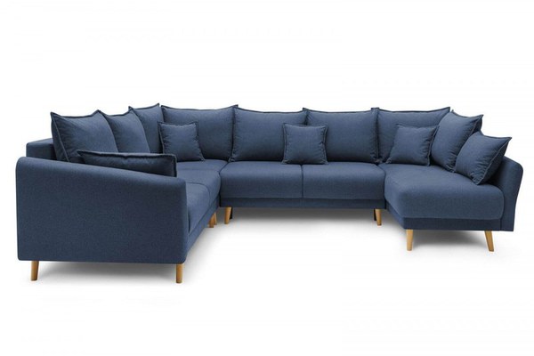 Colțar Extensibil, în formă de U, JULIET, cu ladă de depozitare, variante stânga/dreapta, 316x246x95 cm - Outlet