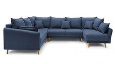 Colțar Extensibil, în formă de U, JULIET, cu ladă de depozitare, variante stânga/dreapta, 316x246x95 cm - Outlet