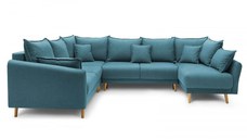 Colțar Extensibil, în formă de U, JULIET, cu ladă de depozitare, variante stânga/dreapta, 316x246x95 cm - Outlet