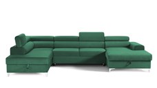 Colțar Extensibil, în formă de U, TIME NEW, cu 2 lăzi de depozitare, cu tetiere reglabile, 360x220x95 cm