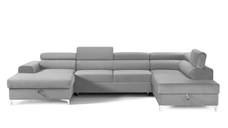 Colțar Extensibil, în formă de U, TIME NEW, cu 2 lăzi de depozitare, cu tetiere reglabile, 360x220x95 cm