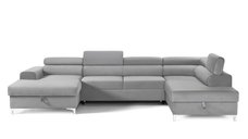 Colțar Extensibil, în formă de U, TIME NEW, cu 2 lăzi de depozitare, cu tetiere reglabile, 360x220x95 cm
