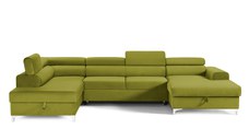 Colțar Extensibil, în formă de U, TIME NEW, cu 2 lăzi de depozitare, cu tetiere reglabile, 360x220x95 cm