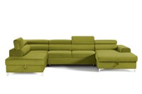 Colțar Extensibil, în formă de U, TIME NEW, cu 2 lăzi de depozitare, cu tetiere reglabile, 360x220x95 cm - 1