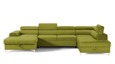 Colțar Extensibil, în formă de U, TIME NEW, cu 2 lăzi de depozitare, cu tetiere reglabile, 360x220x95 cm