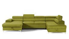 Colțar Extensibil, în formă de U, TIME NEW, cu 2 lăzi de depozitare, cu tetiere reglabile, 360x220x95 cm