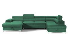 Colțar Extensibil, în formă de U, TIME NEW, cu 2 lăzi de depozitare, cu tetiere reglabile, 360x220x95 cm