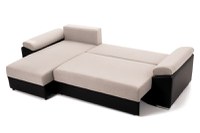 Colțar Extensibil MILANO, șezlong interschimbabil, cu ladă de depozitare, 265x160x85 cm, Bej/Negru - 3