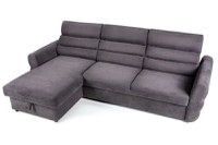 Colțar Extensibil TENERIFE, șezlong interschimbabil, cu ladă de depozitare, cu tetiere reglabile, 270x180x85 cm, Gri - 5
