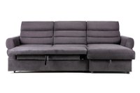 Colțar Extensibil TENERIFE, șezlong interschimbabil, cu ladă de depozitare, cu tetiere reglabile, 270x180x85 cm, Gri - 2