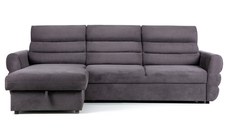 Colțar Extensibil TENERIFE, șezlong interschimbabil, cu ladă de depozitare, cu tetiere reglabile, 270x180x85 cm, Gri