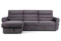 Colțar Extensibil TENERIFE, șezlong interschimbabil, cu ladă de depozitare, cu tetiere reglabile, 270x180x85 cm, Gri - 1