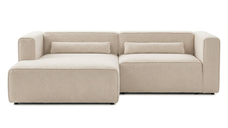 Colțar Extensibil ZANETTO 3 locuri cu ladă de depozitare, 240x157x70 cm, Crem - Outlet