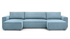 Colțar in formă de U Extensibil CLOUD, cu ladă de depozitare, 356x142x83cm