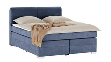 Pat Boxspring Charlotte, cu ladă de depozitare, saltea și topper incluse