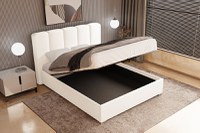 Pat Tapițat Luna, cu somieră rabatabilă și ladă de depozitare - 3