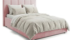 Pat Tapițat Luna, cu somieră rabatabilă și ladă de depozitare