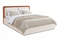 Pat Tapițat PIEMONTE, cu somieră rabatabilă și ladă de depozitare - 1