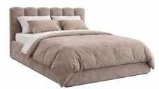 Pat Tapițat PRINCESS, cu somieră rabatabilă și ladă de depozitare, 160x200 cm, Grej Antilopă - Outlet