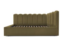 Pat Tapițat Princess de colț, cu somieră rabatabilă și ladă depozitare - 1